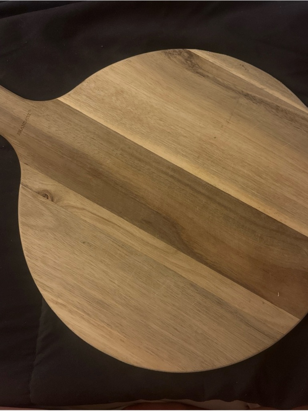 Round Wooden Paddle Serving Board in Light Brown